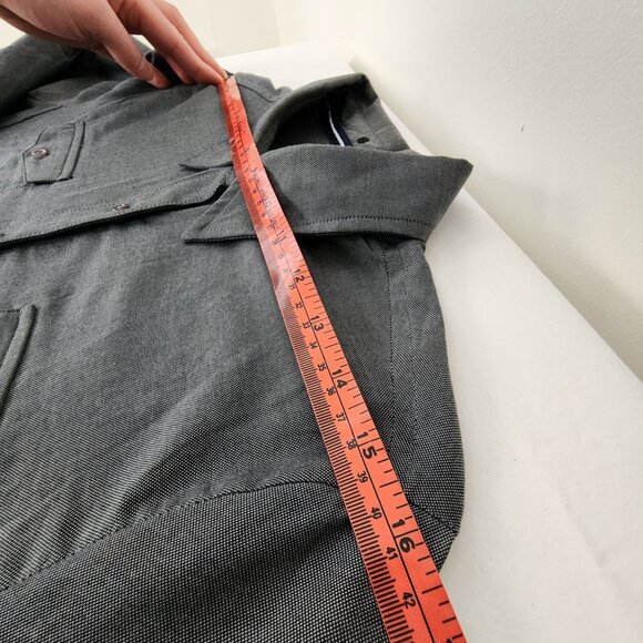 Cutter & Buck Womens M Fitted Gray Button-Up Shirt Roll Tab Sleeve Golf Preppy - Picture 6 of 11